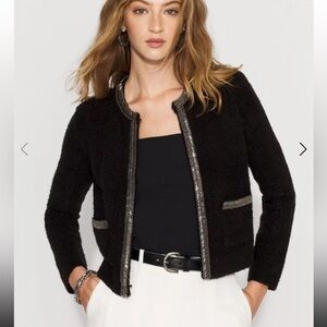 WHBM Embellished Tweed Sweater Jacket